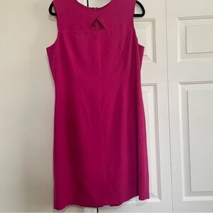 Jones New York Vintage Silk Linen Sheath Dress Size 14 Fuchsia Pink